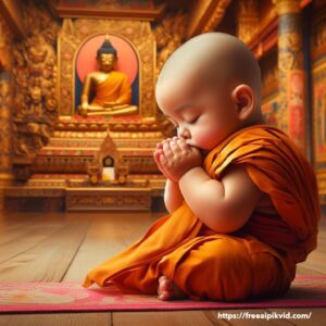 Baby Buddha Monk AI Image