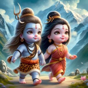 AI Generated Little Shiv Parvati Images